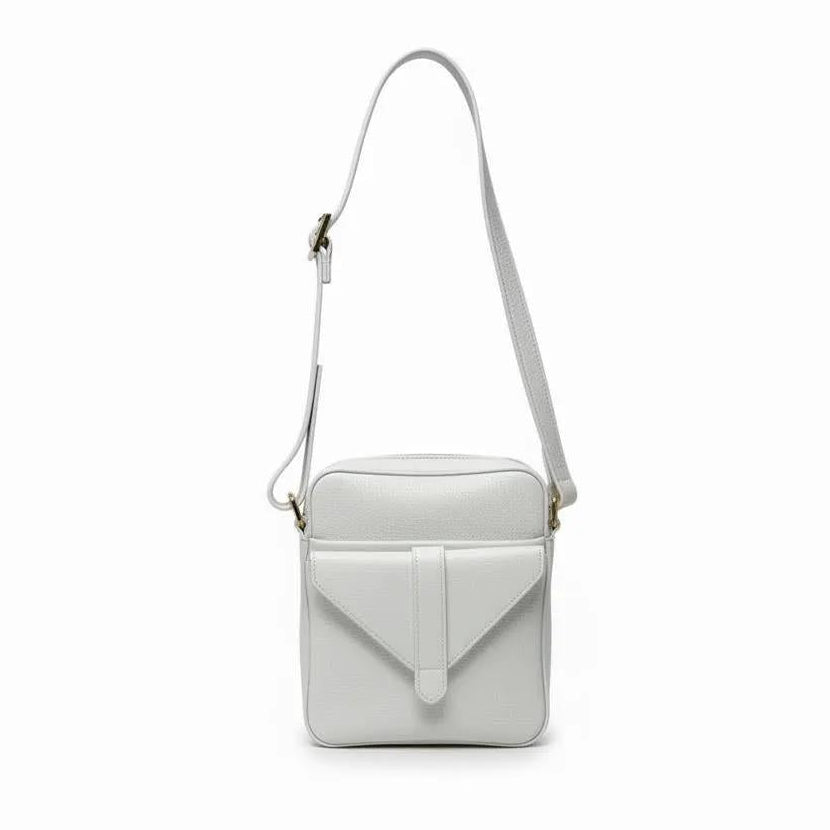 Small White Leather Bag — Nadine