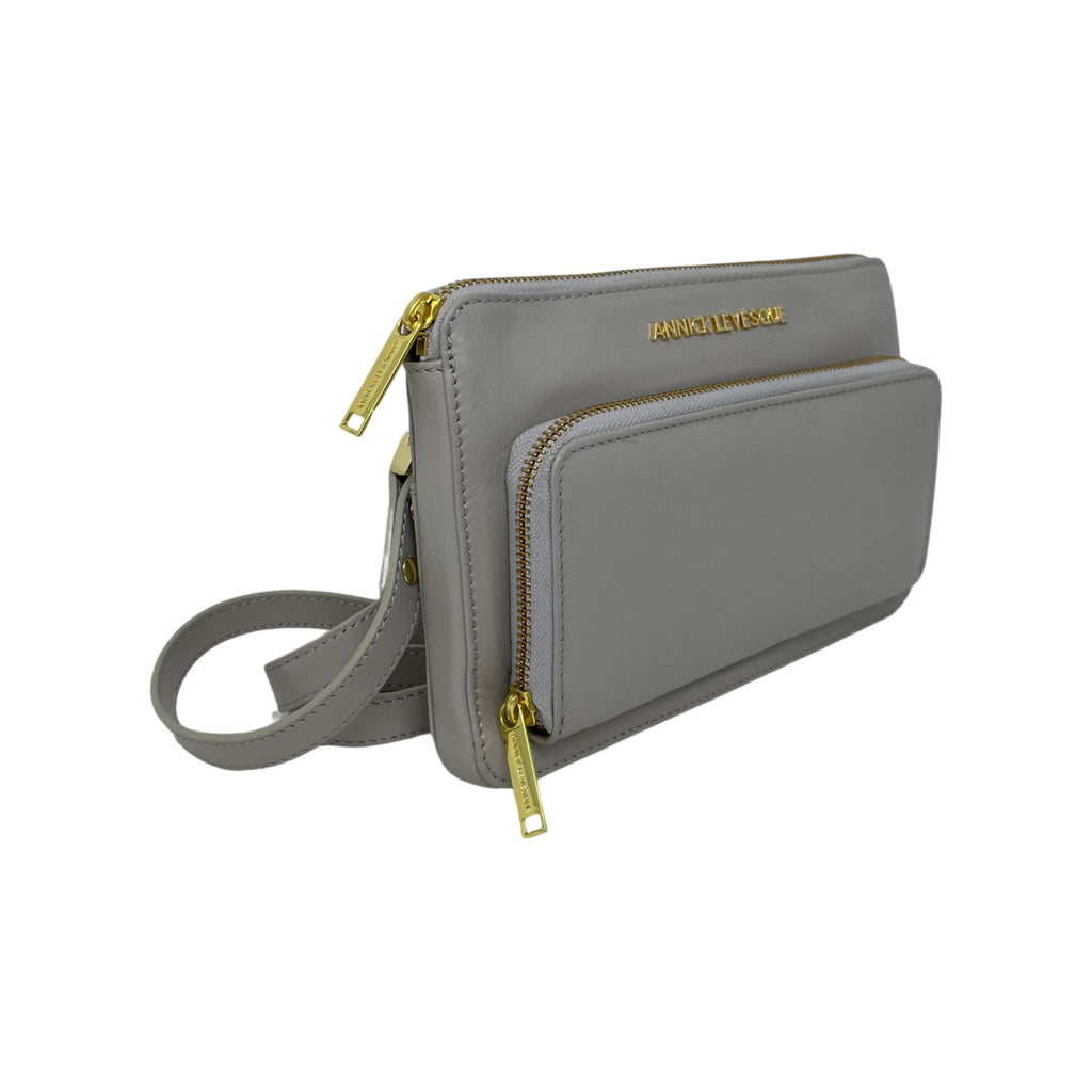 Small Pearl Leather Crossbody Wallet, Carmen