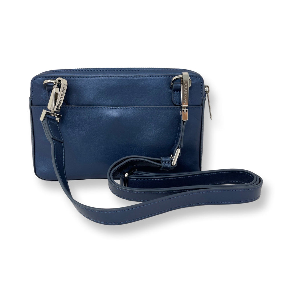 Small Navy Blue Leather Crossbody Bag, Annie