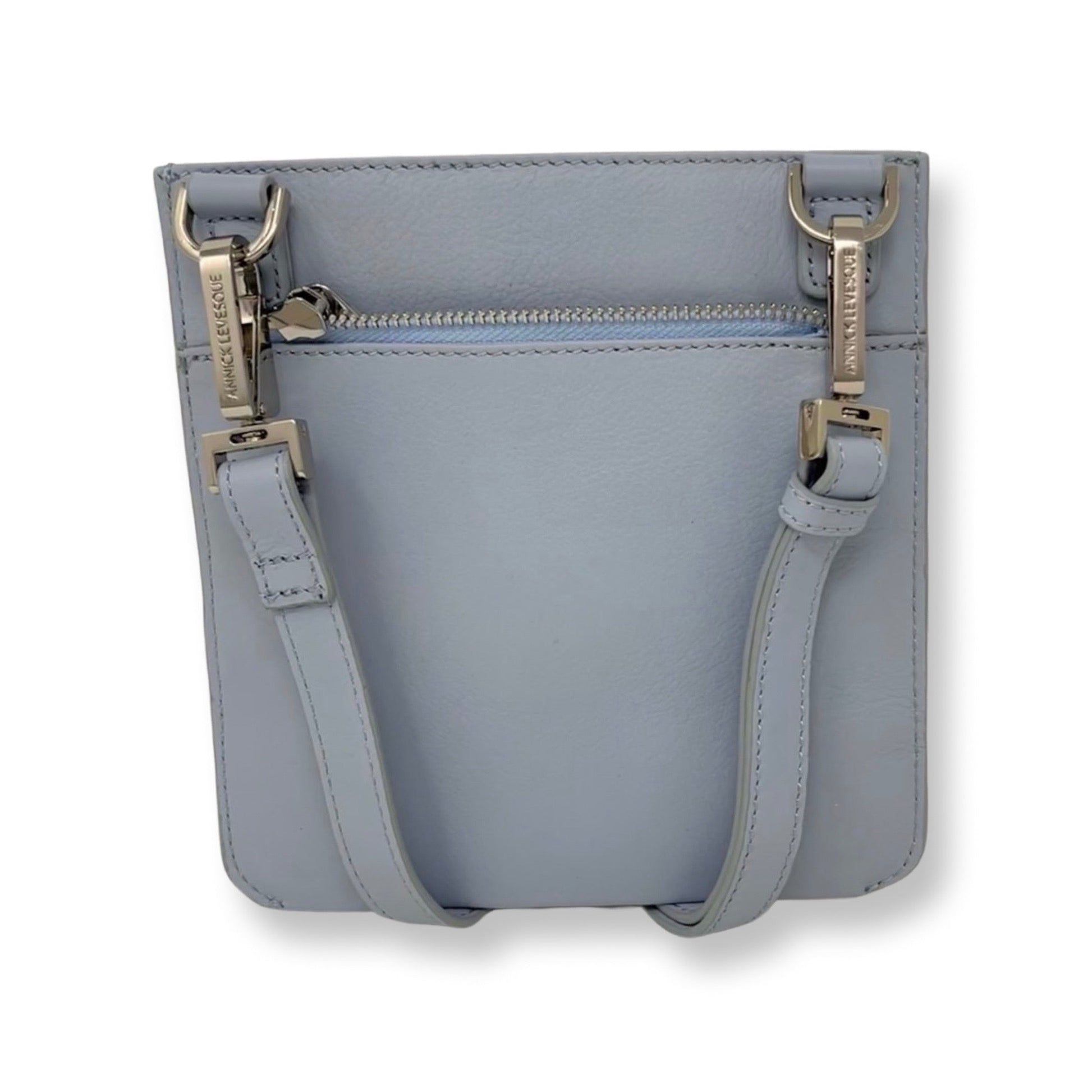 Powder Blue Leather Handbag, 2-in-1 | Lina