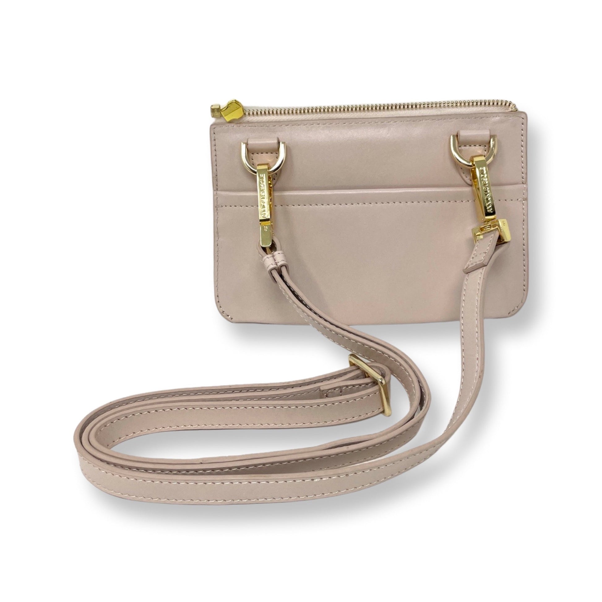 Small Powder Pink Leather Crossbody Bag, Brigitte