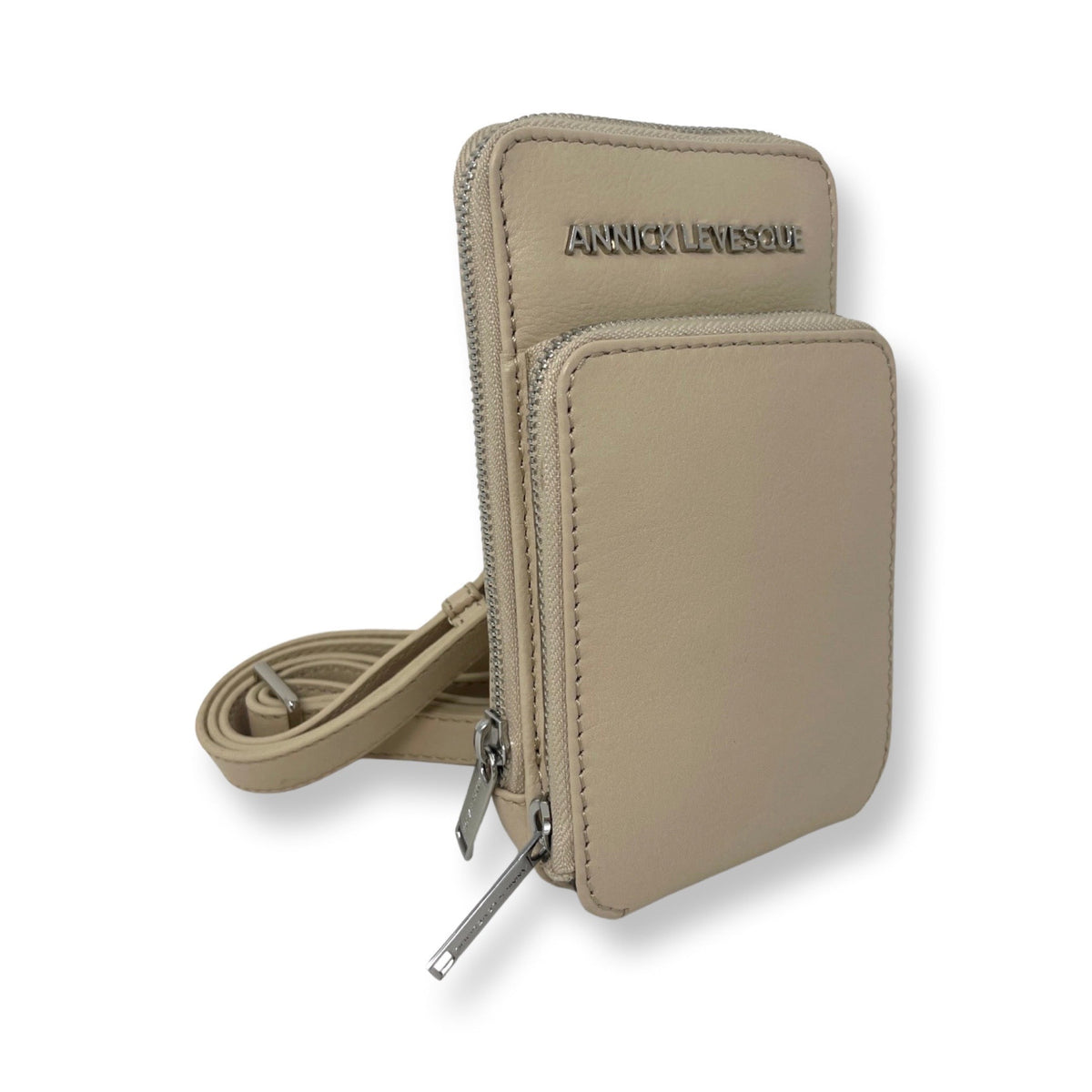 Small Beige Leather Crossbody Bag | Marie-Josée