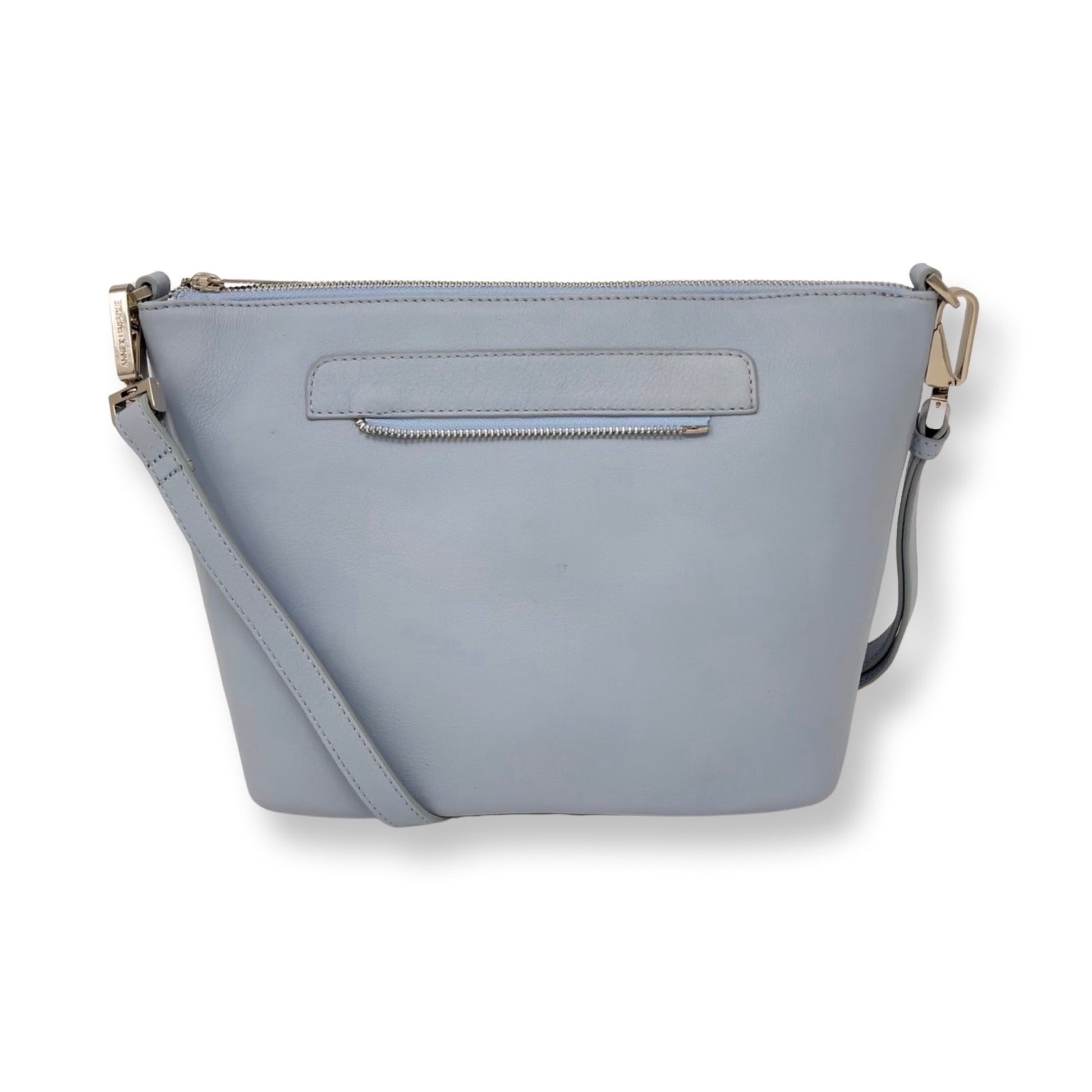 Powder Blue Leather Handbag, 2-in-1 | Lina