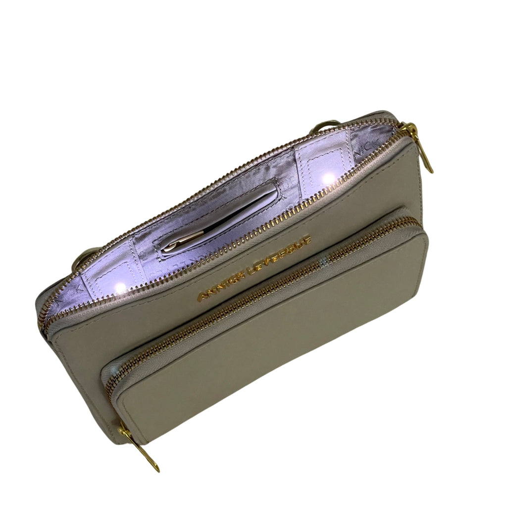 Small Pearl Leather Crossbody Wallet, Carmen