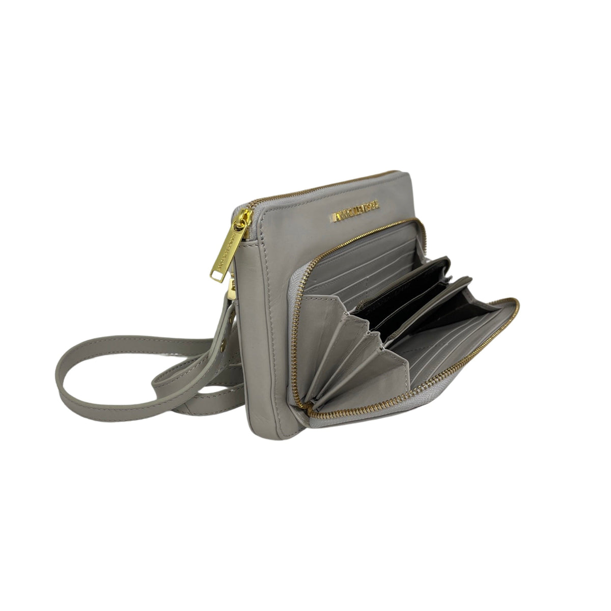 Small Pearl Leather Crossbody Wallet, Carmen