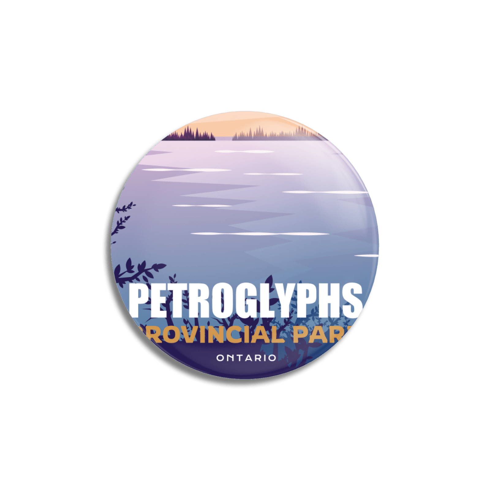 Petroglyphs Provincial Park of Ontario Pinback Button, Canada Parks