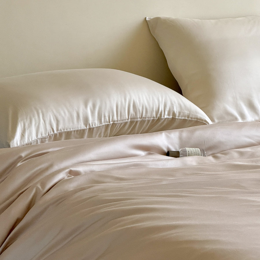 Ensemble de draps en satin de bambou biologique