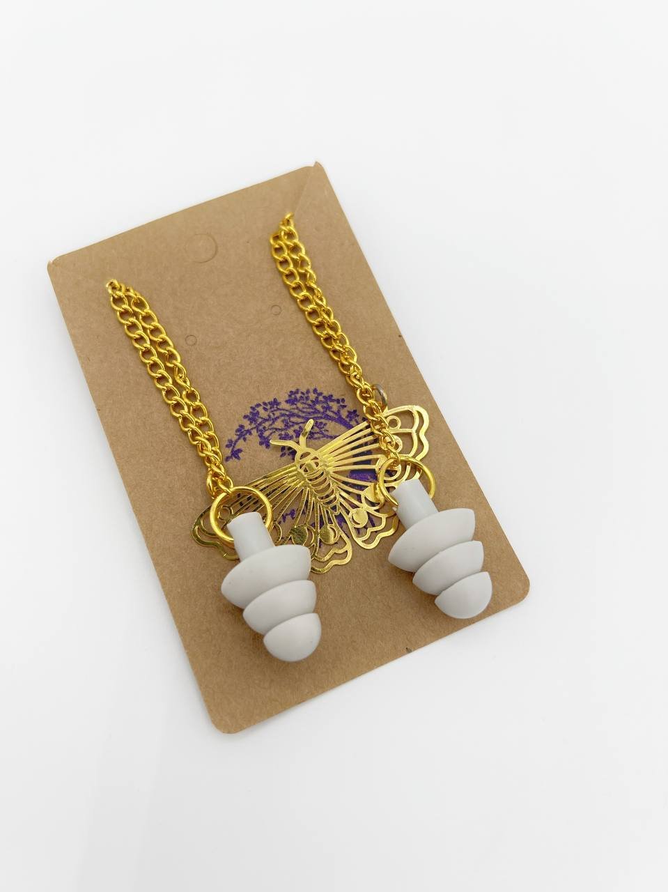 Collier bouchon d'oreille papillon lunaire