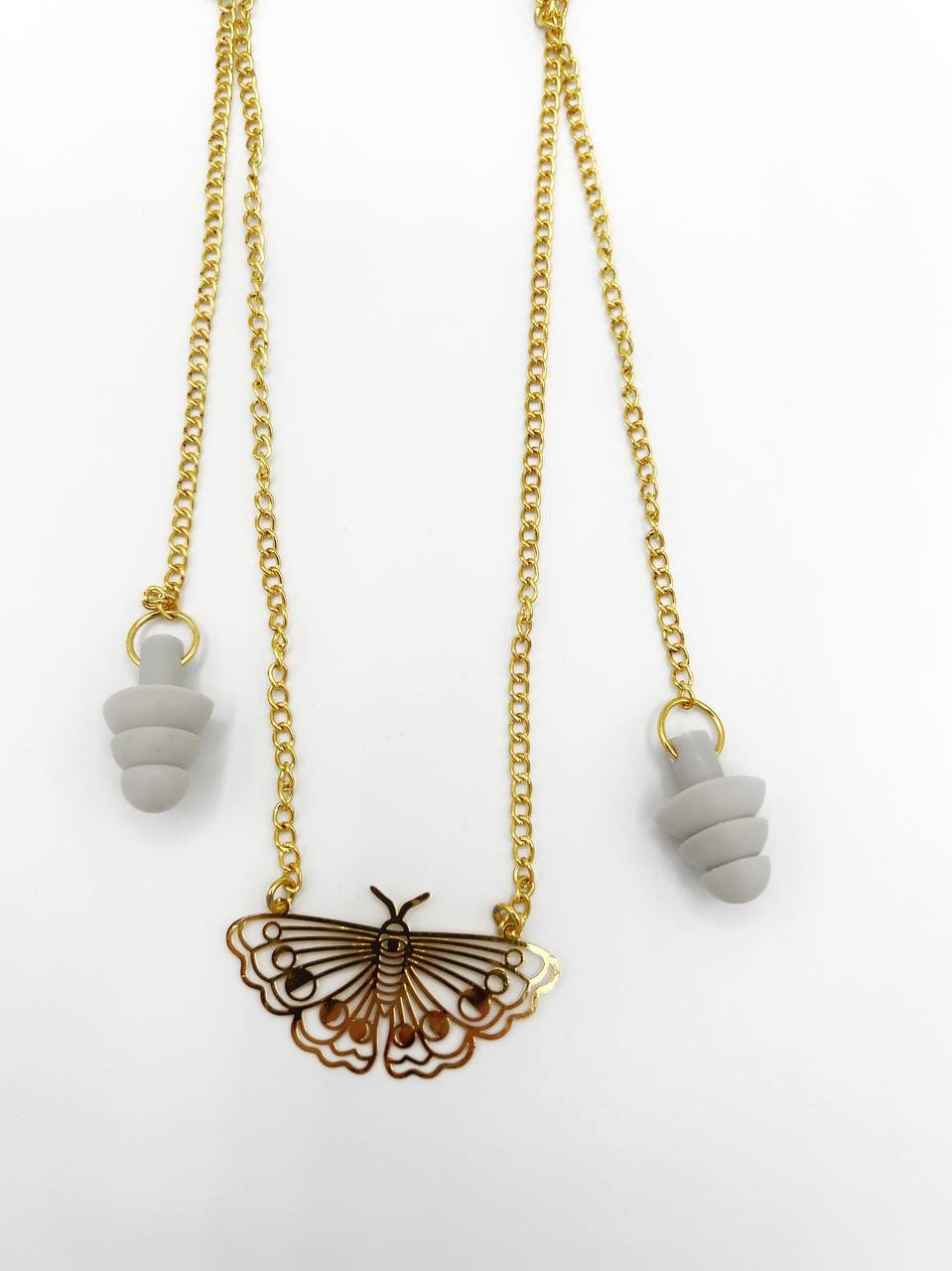 Collier bouchon d'oreille papillon lunaire