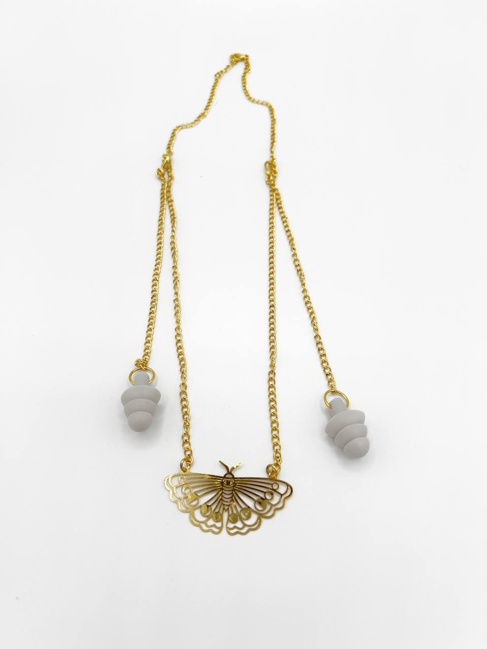 Lunar Moth Ear Plug Necklace