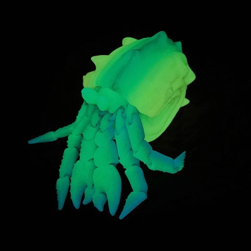 Yellow and Blue glow in the dark Hermit Crab Fidget Buddy