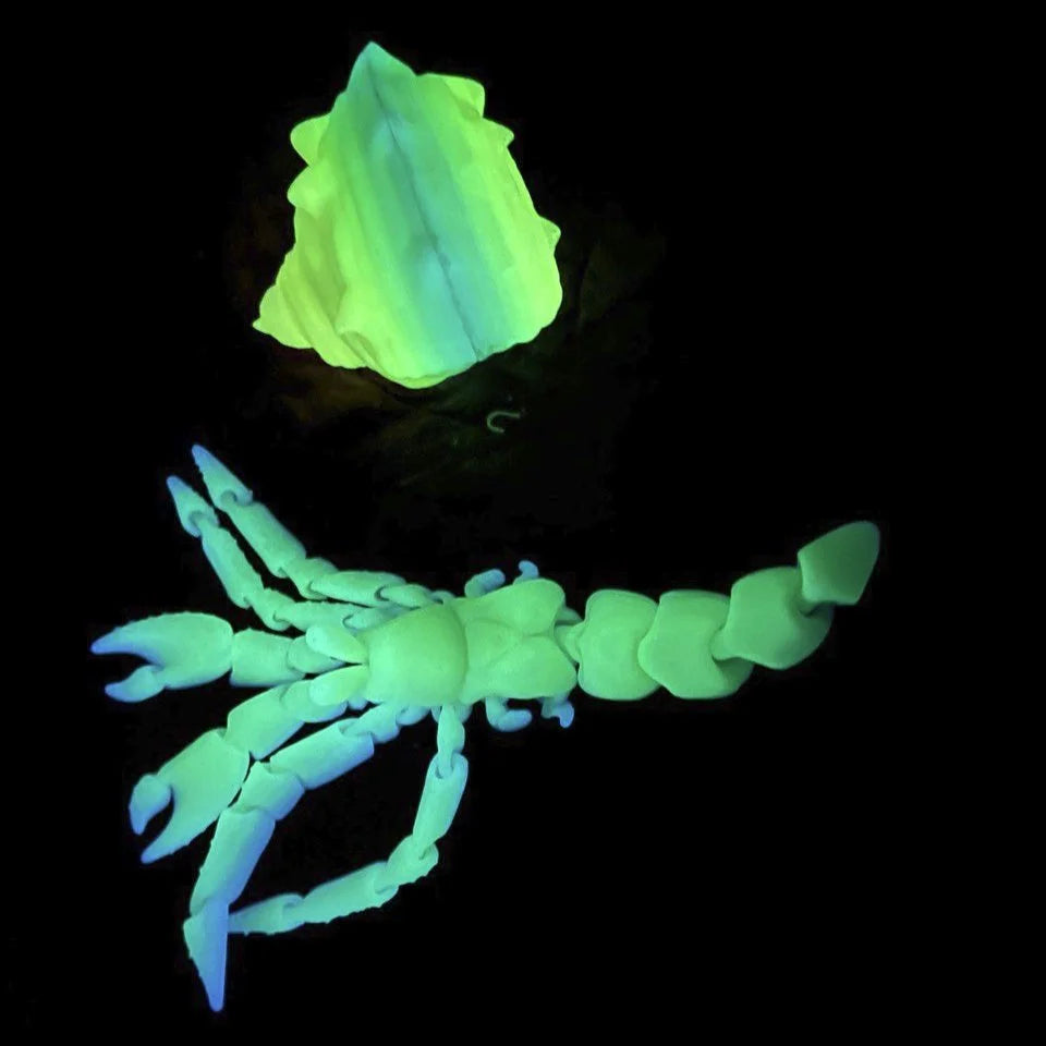 Yellow and Blue glow in the dark Hermit Crab Fidget Buddy