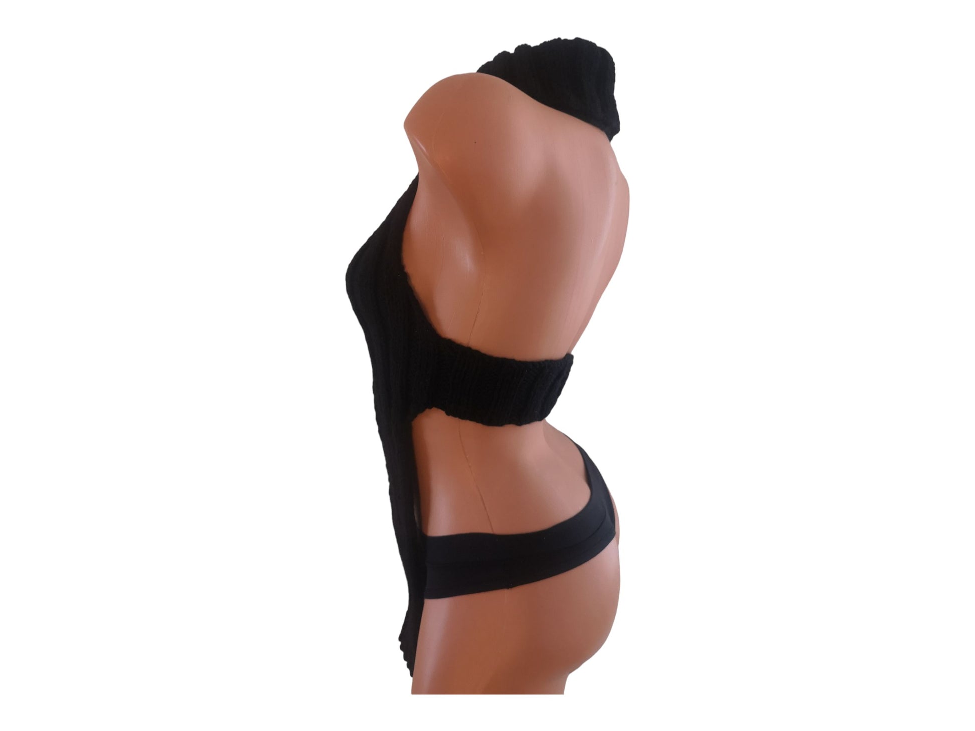 Knit ORing Party Rave Festival Turtleneck Halter Top