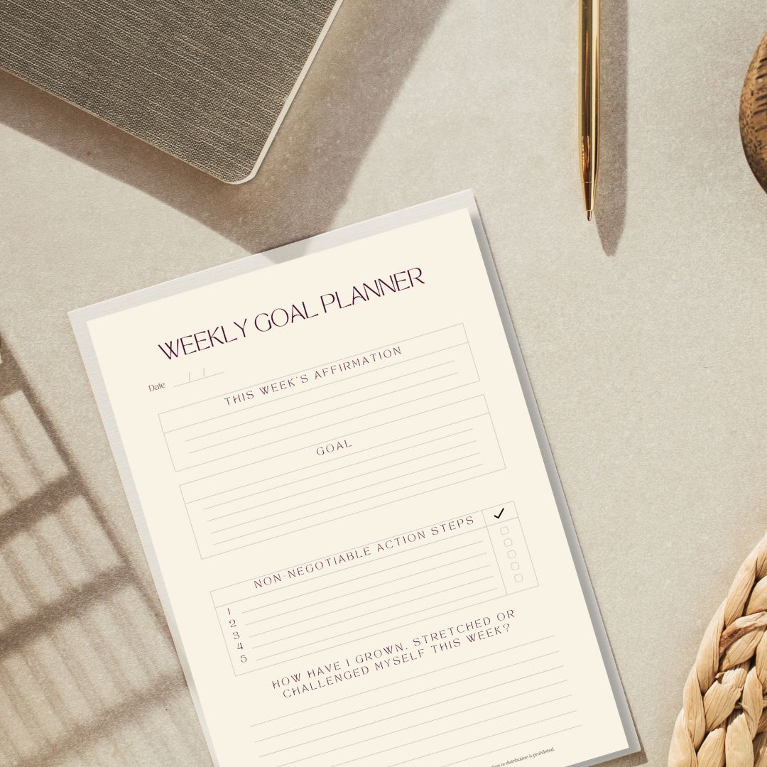 Physical Weekly Goal Planner