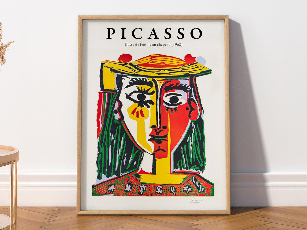 Pablo Picasso Buste de Femme au Chapeau Art Print – Cubist Wall Art