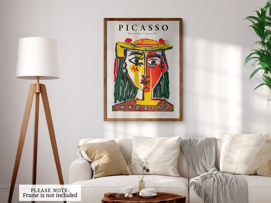 Pablo Picasso Buste de Femme au Chapeau Art Print – Cubist Wall Art