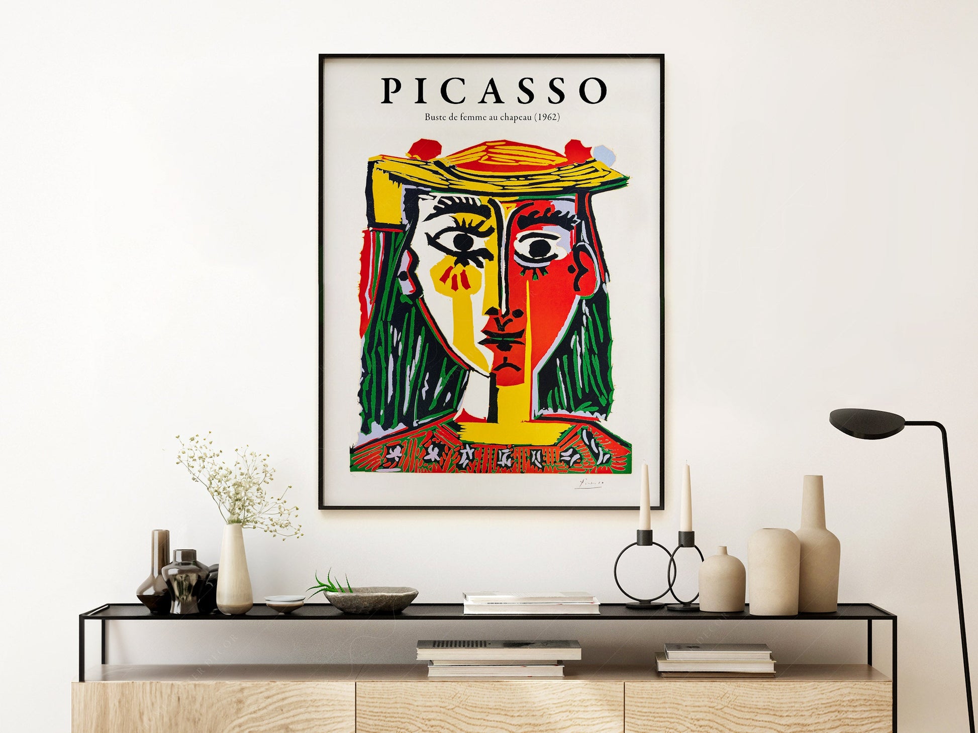 Pablo Picasso Buste de Femme au Chapeau Art Print – Cubist Wall Art