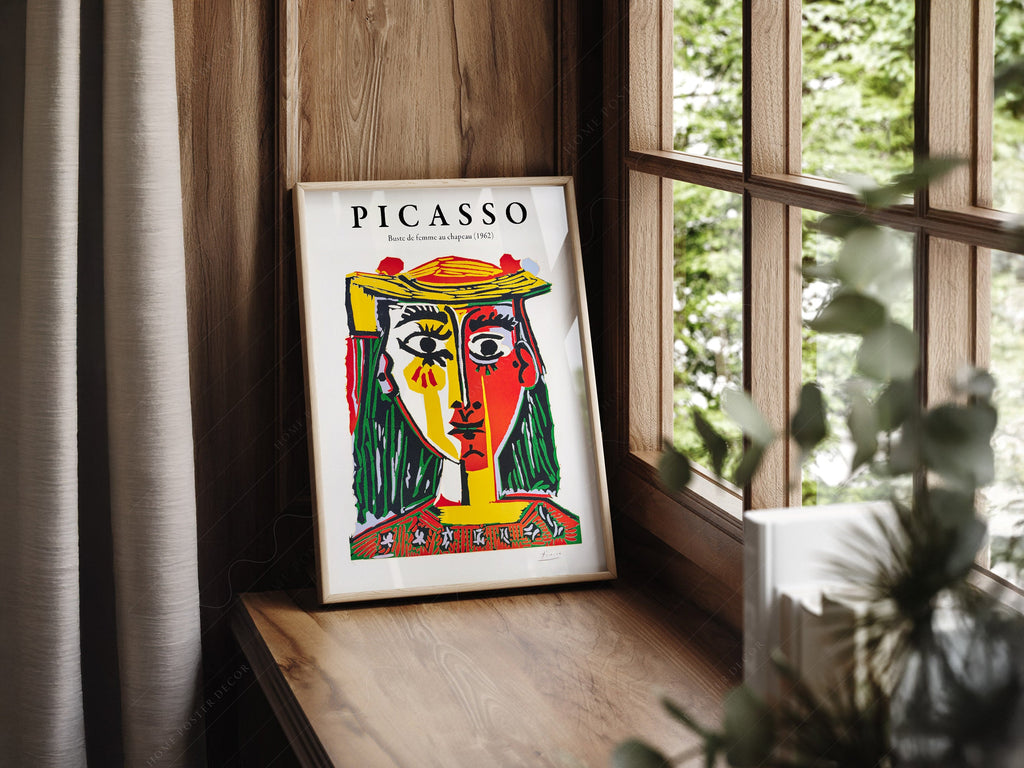Pablo Picasso Buste de Femme au Chapeau Art Print – Cubist Wall Art
