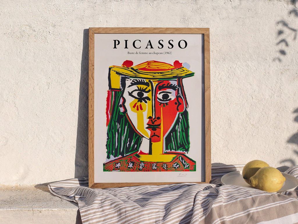 Pablo Picasso Buste de Femme au Chapeau Art Print – Cubist Wall Art