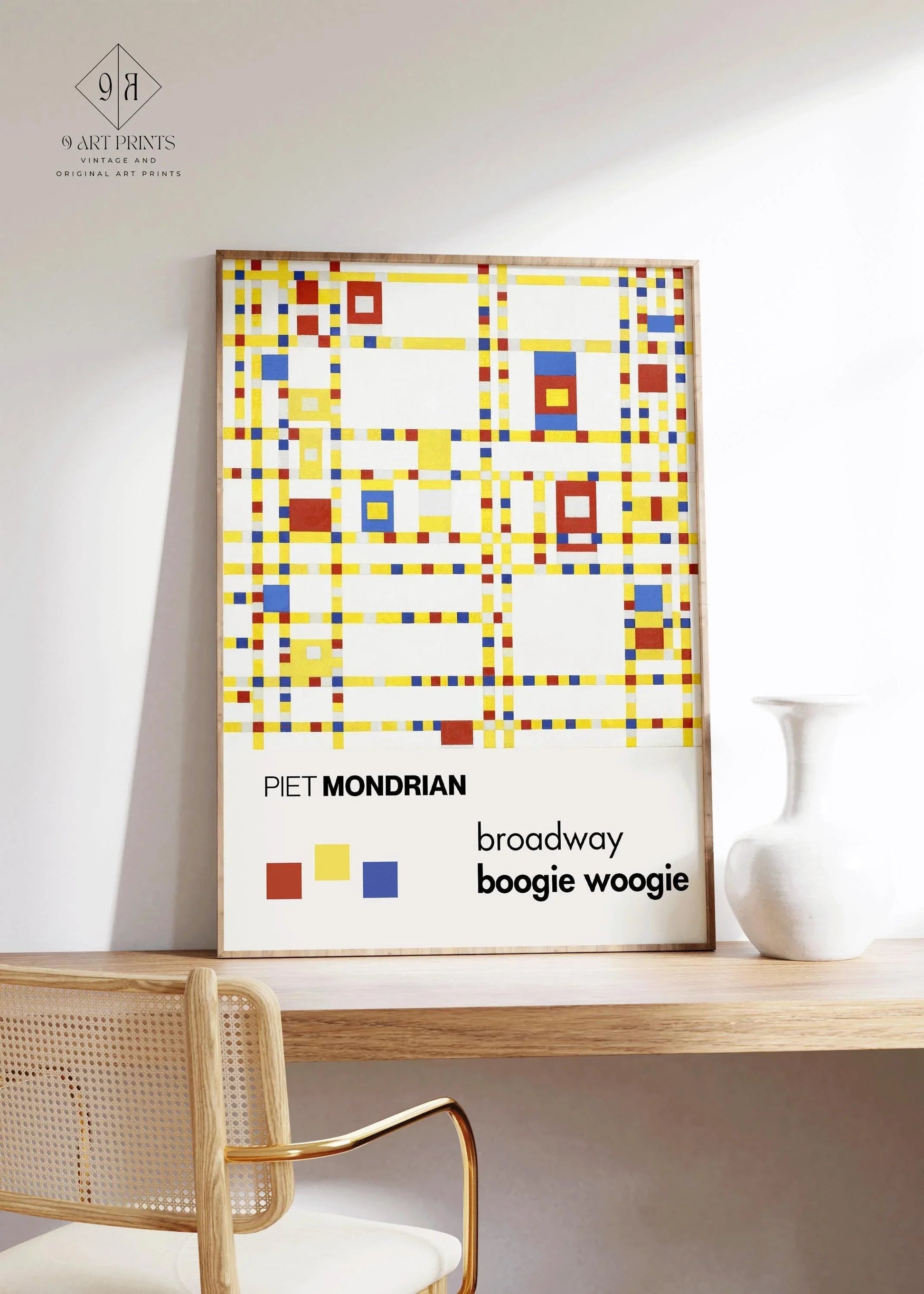 Estampe giclée de Piet Mondrian Broadway Boogie Woogie : Art moderne du milieu du XXe siècle