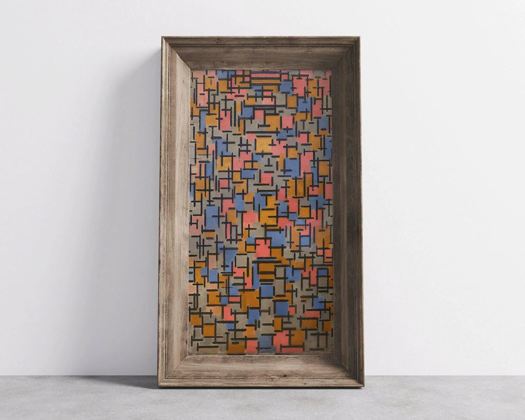Estampe de la composition de Piet Mondrian (1916) : Impression giclée vintage moderne du milieu du siècle (2x1)