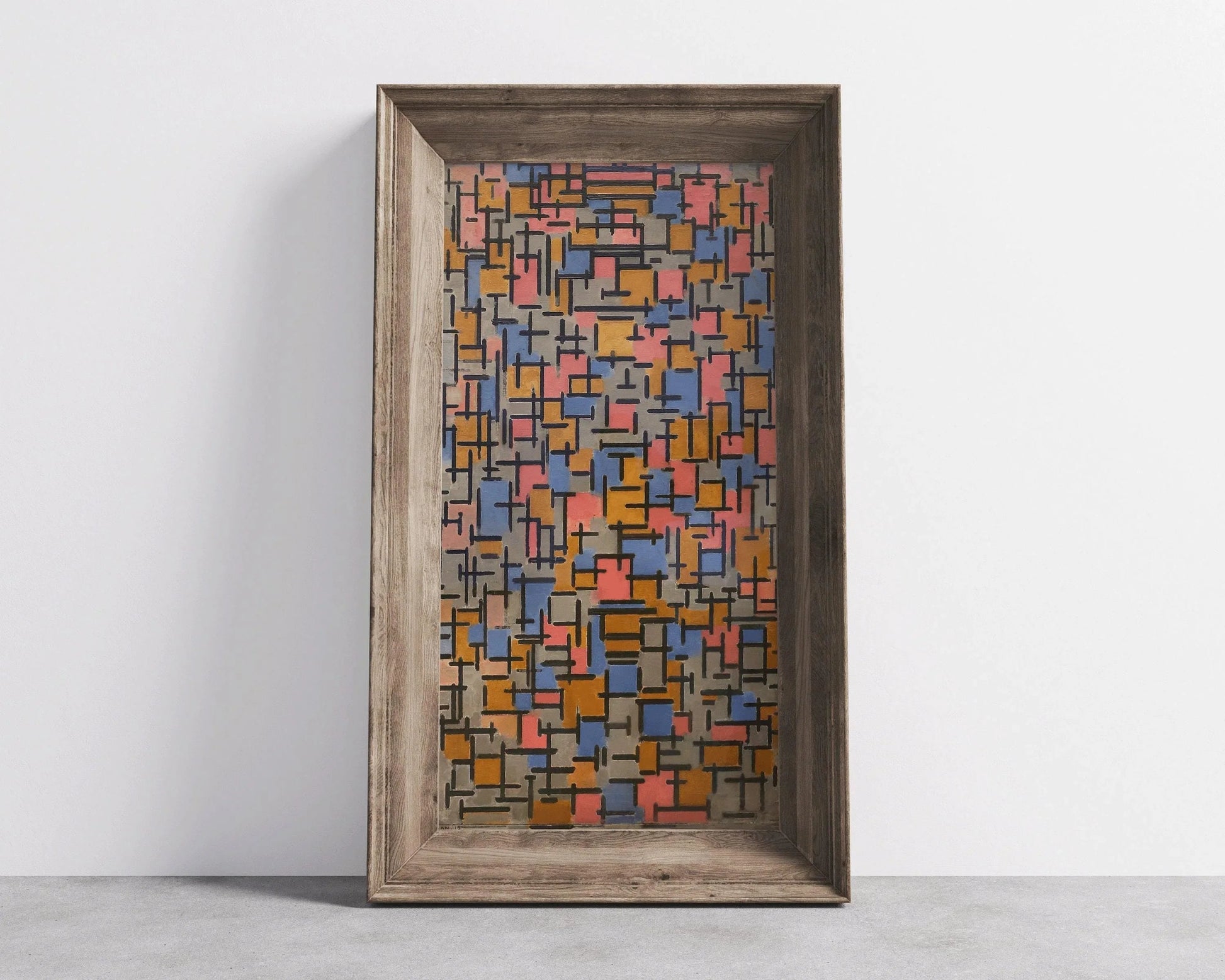 Estampe de la composition de Piet Mondrian (1916) : Impression giclée vintage moderne du milieu du siècle (2x1)