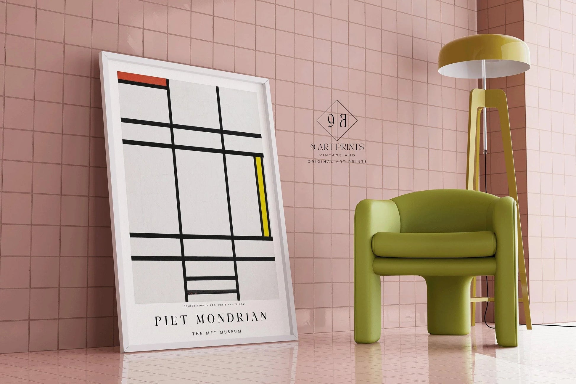 Piet Mondrian - Composition 1936 | Estampe d'art moderne du milieu du XXe siècle (disponible encadrée ou non encadrée)
