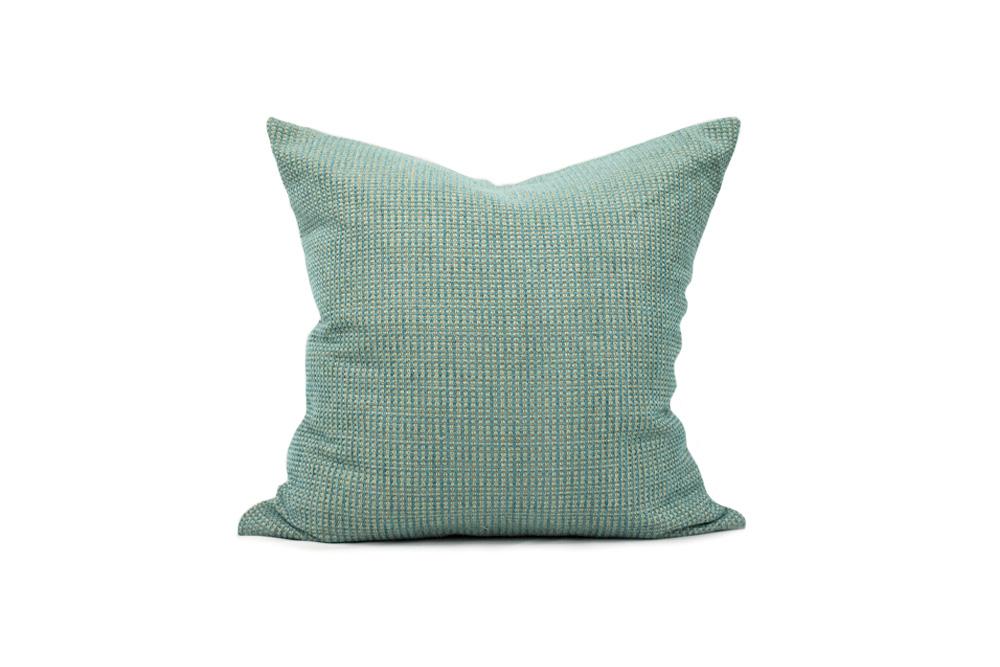 Housse de coussin en boucle turquoise