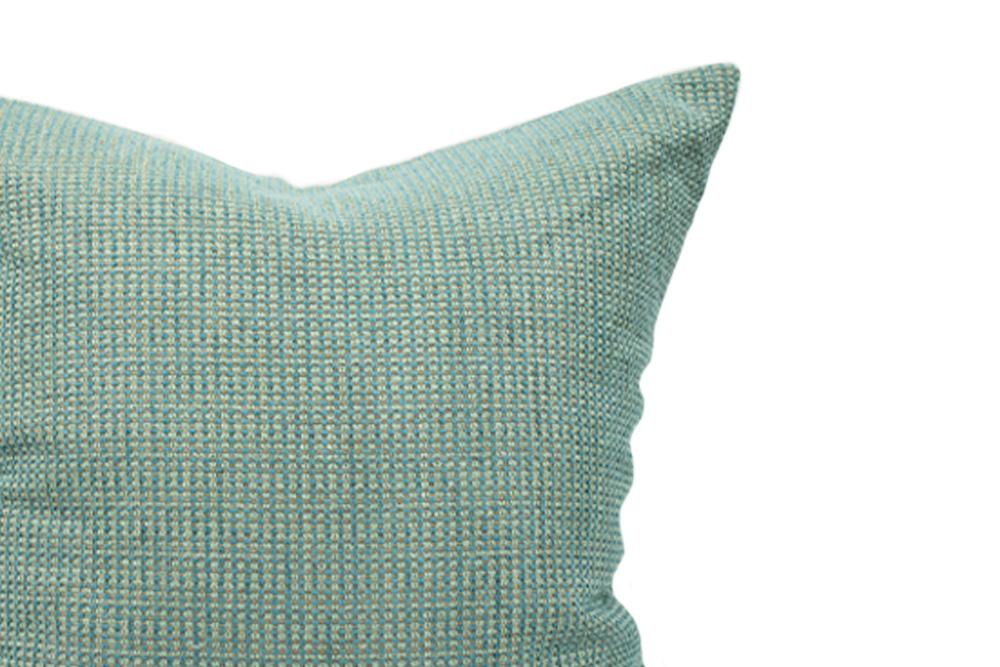 Housse de coussin en boucle turquoise