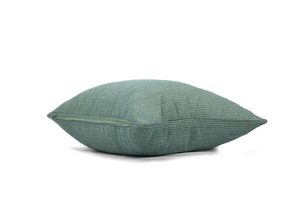 Housse de coussin en boucle turquoise