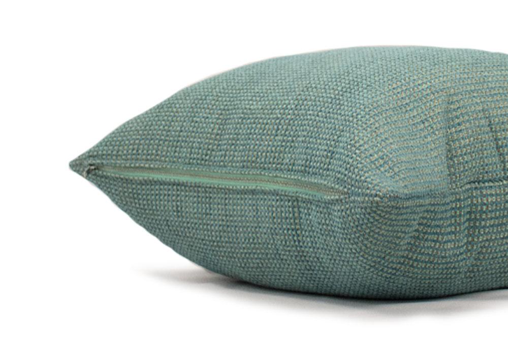 Housse de coussin en boucle turquoise