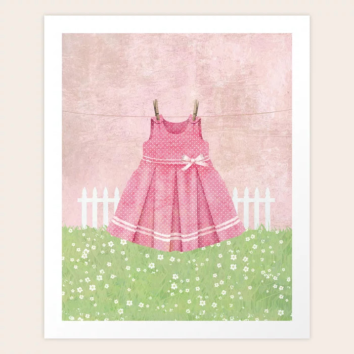 Impression d'art « Jolie robe rose dans le jardin »