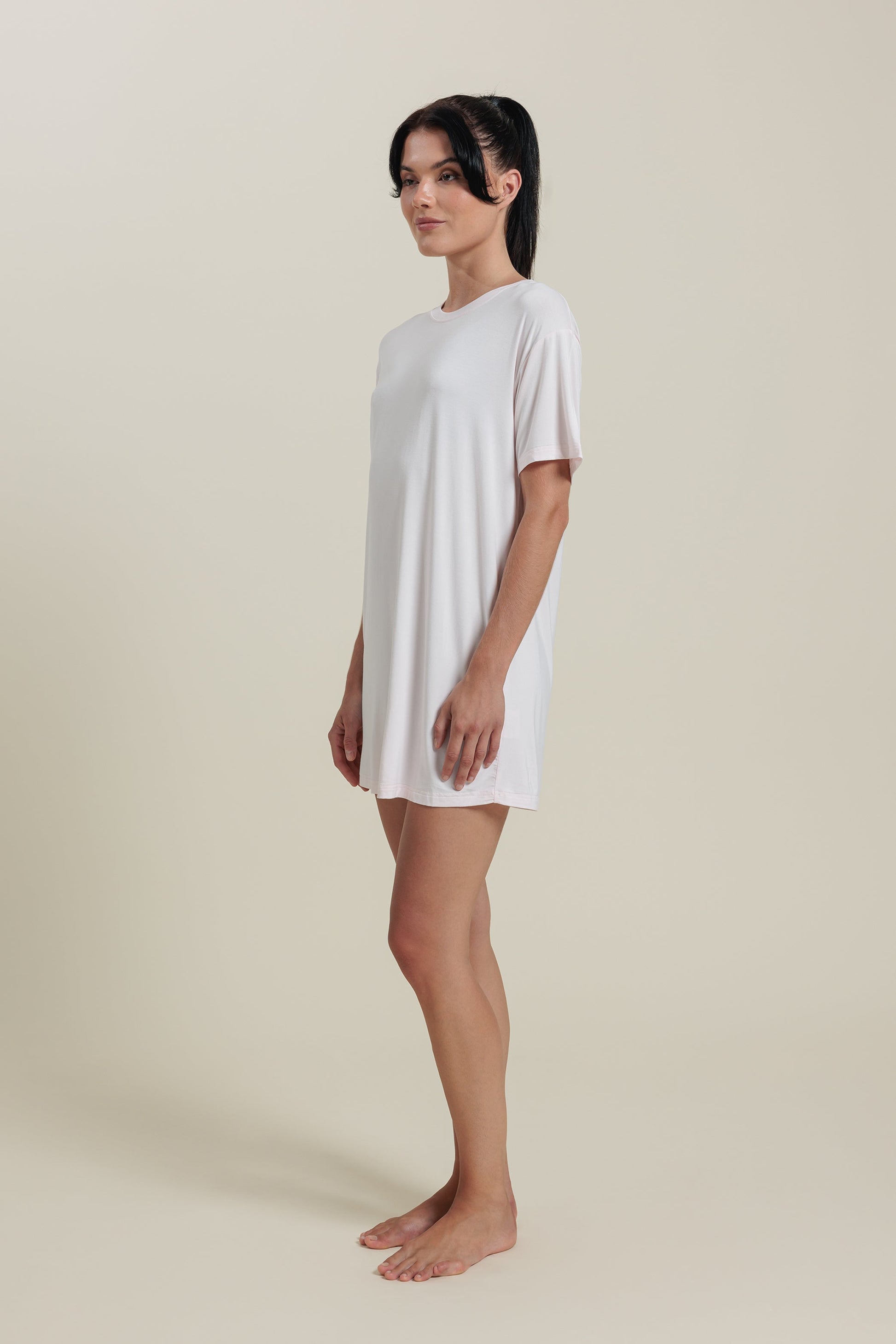 Robe T-shirt à manches courtes en bambou