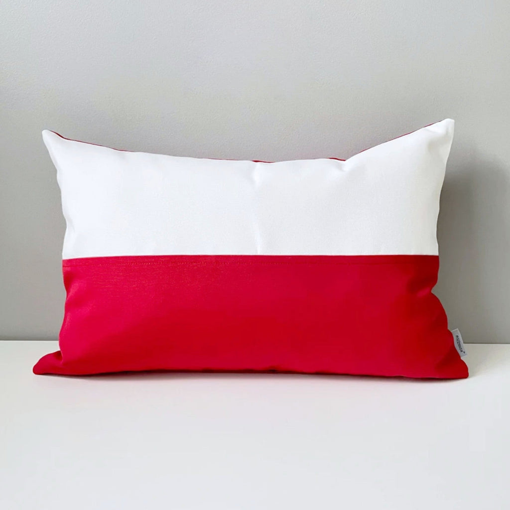 Poland Flag Pillow Cover, Polish Sunbrella® Outdoor Cushion Cover