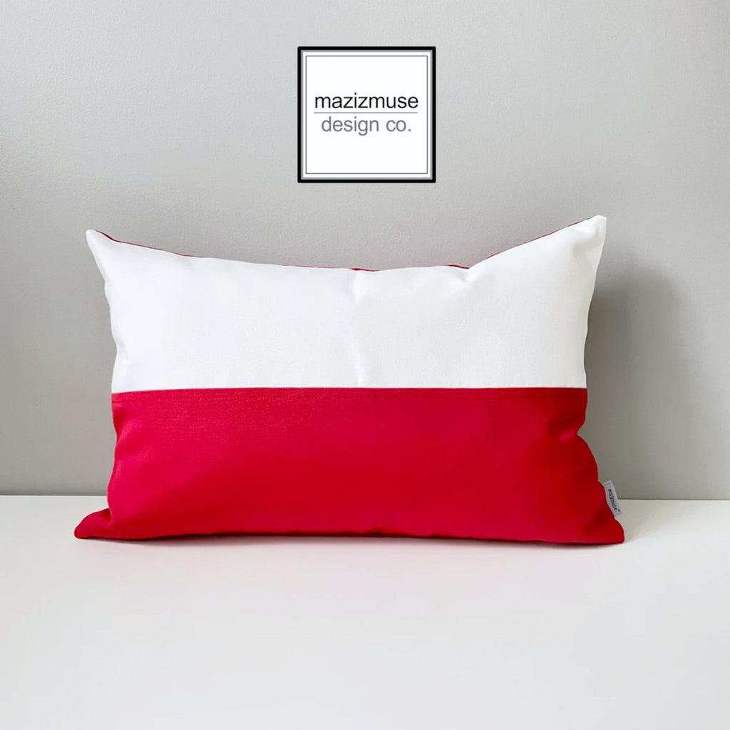 Poland Flag Pillow Cover, Polish Sunbrella® Outdoor Cushion Cover