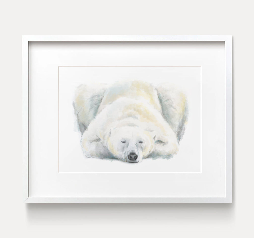 Impression d'art minimaliste Ours polaire Doux rêves
