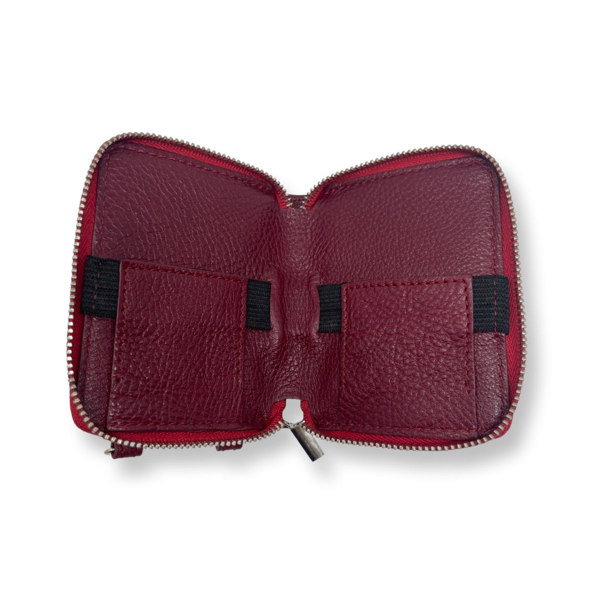 Maylia Leather Card Holder, Bordeaux Red