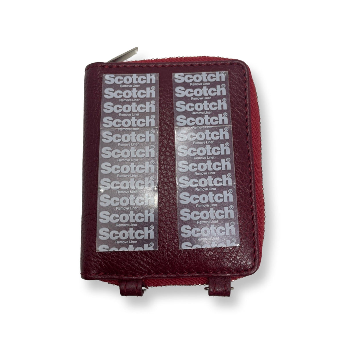 Maylia Leather Card Holder, Bordeaux Red