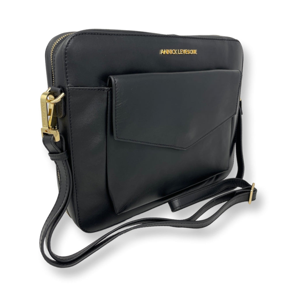 Black Leather Work Bag | Sofia