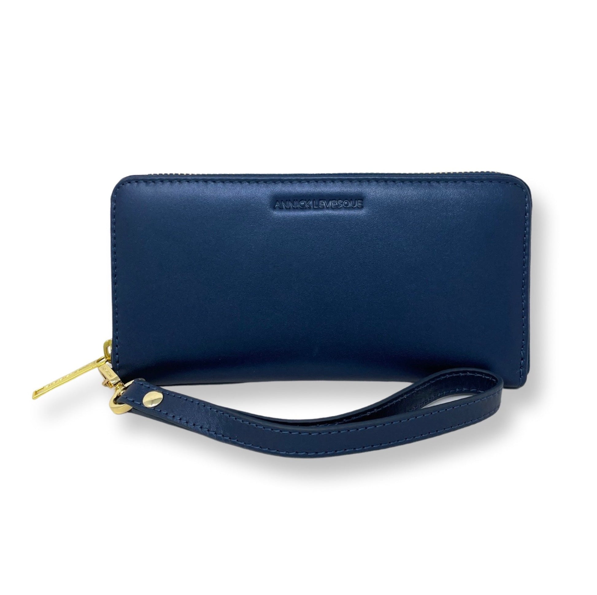 Genuine Leather Navy Blue Wallet, Carla