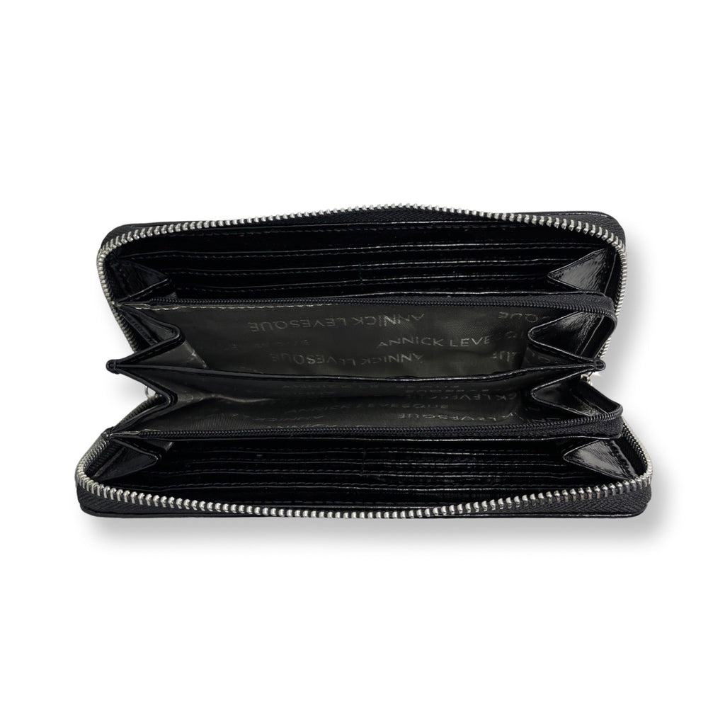 Small Patent Leather Wallet Carla, Black