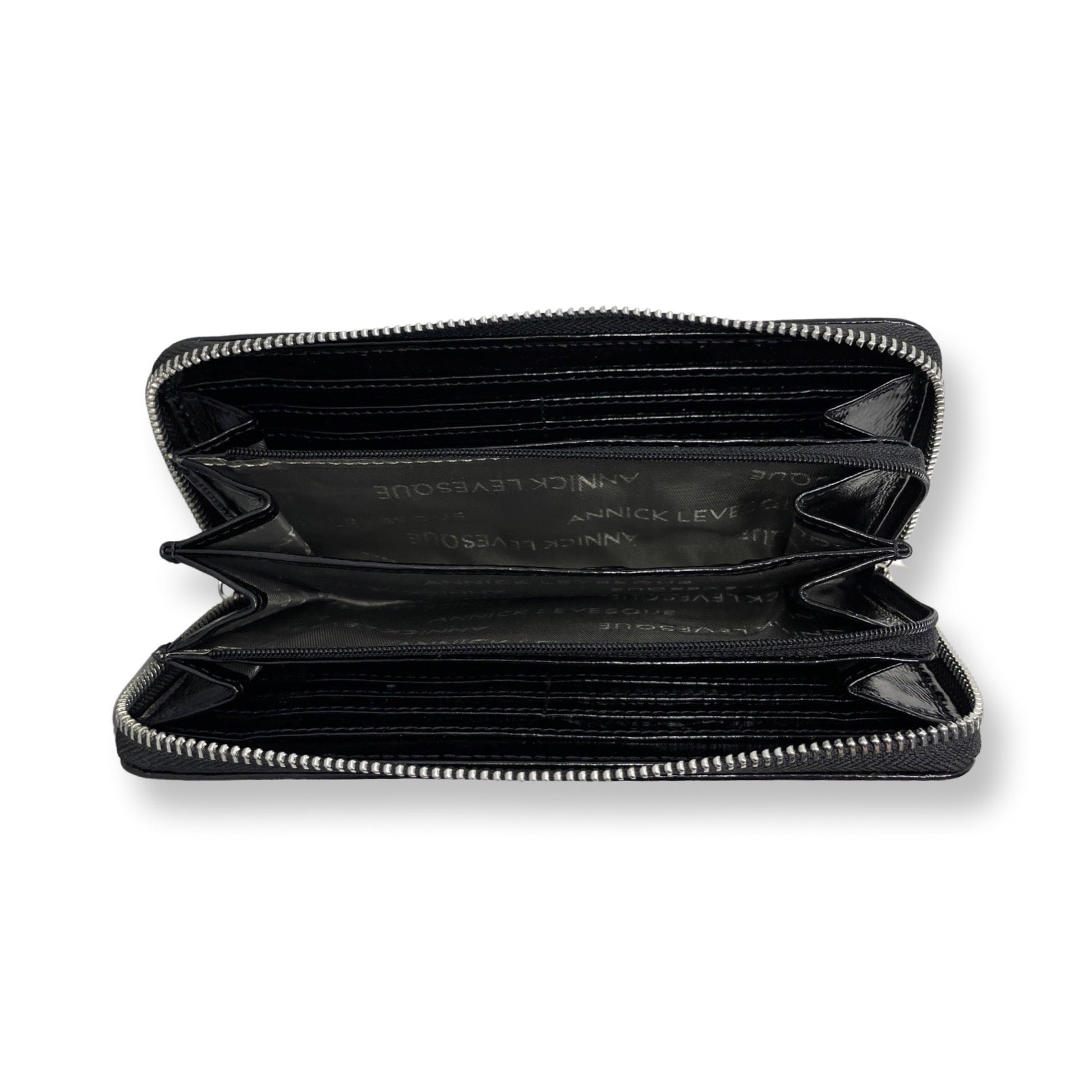 Small Patent Leather Wallet Carla, Black