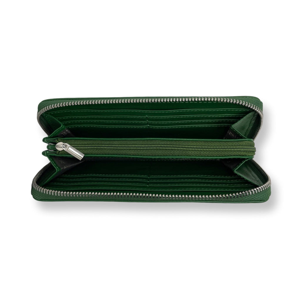 Small Green Leather Wallet - Carla