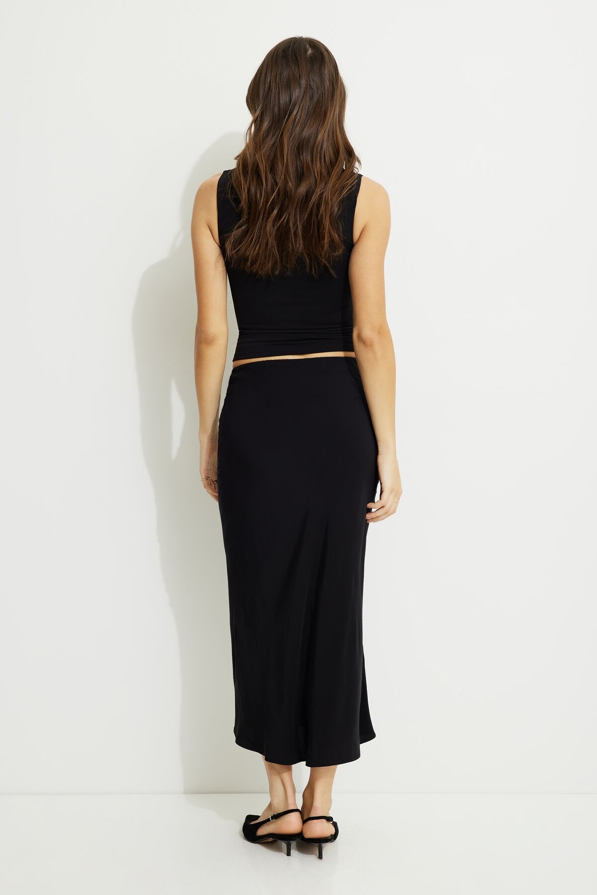 Picot Midi Slip Skirt