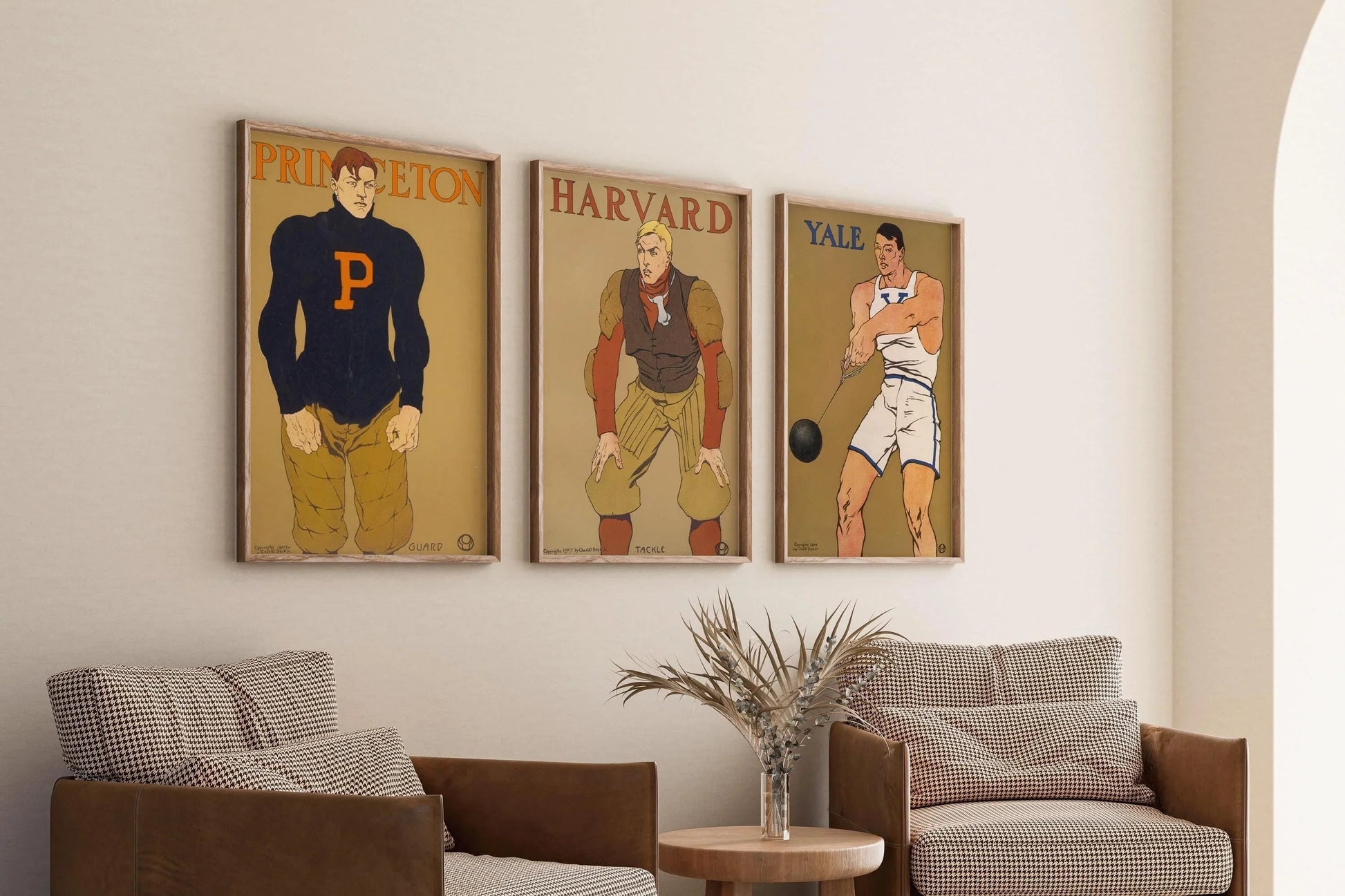 Affiches universitaires Princeton, Yale et Harvard : trio de posters Edward Penfield | Art vintage (disponibles encadrées)