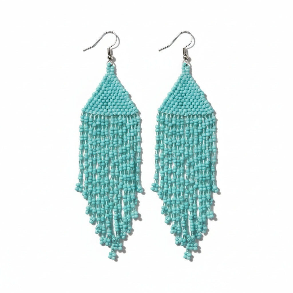Large Beaded Tassel Earring