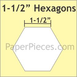 1.5" Hexagon Paper Pieces