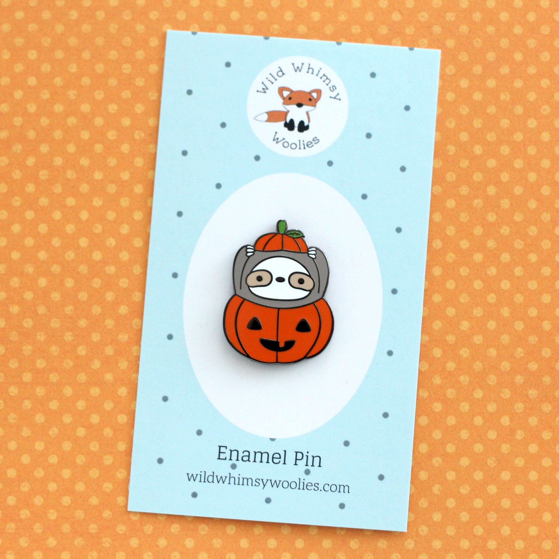 Épingle en émail citrouille paresseux - Épingle d'Halloween Jack-o'-Lantern
