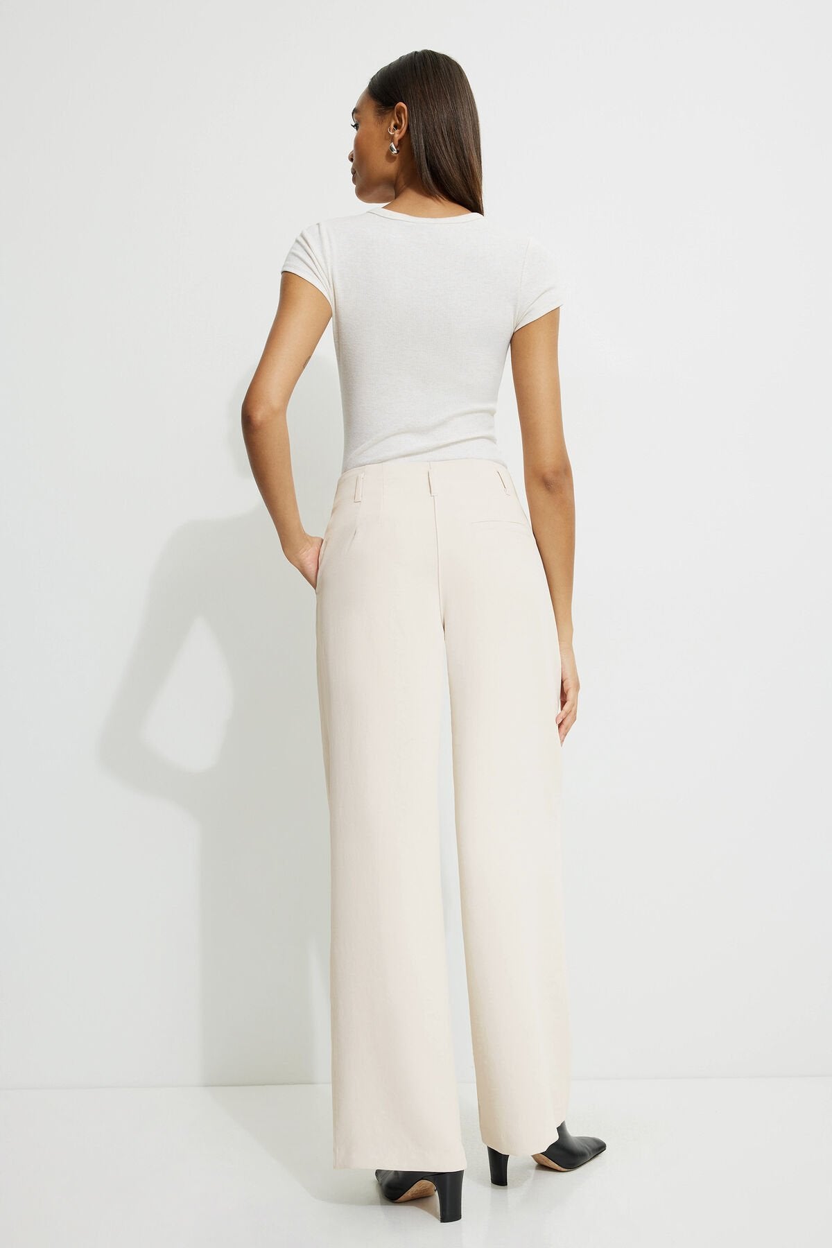 Pantalon large taille mi-haute Jourdan