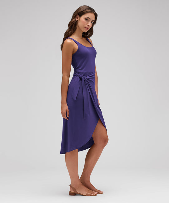 Robe nouée en laine mérinos pour femme